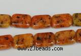 CLJ281 15.5 inches 10*14mm rectangle dyed sesame jasper beads wholesale