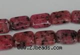 CLJ282 15.5 inches 10*14mm rectangle dyed sesame jasper beads wholesale