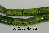 CLJ300 15.5 inches 8*16mm flat tube dyed sesame jasper beads wholesale