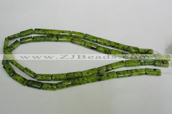 CLJ300 15.5 inches 8*16mm flat tube dyed sesame jasper beads wholesale