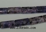 CLJ303 15.5 inches 8*16mm flat tube dyed sesame jasper beads wholesale