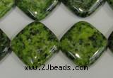 CLJ308 15.5 inches 20*20mm diamond dyed sesame jasper beads wholesale