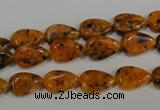 CLJ331 15.5 inches 8*12mm flat teardrop dyed sesame jasper beads