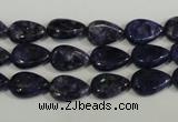 CLJ332 15.5 inches 8*12mm flat teardrop dyed sesame jasper beads