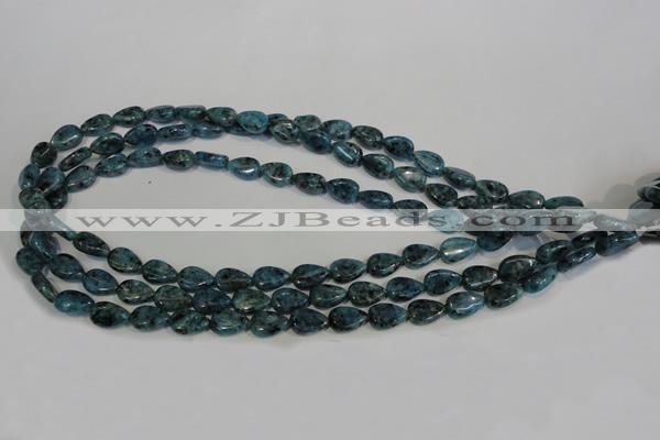 CLJ333 15.5 inches 8*12mm flat teardrop dyed sesame jasper beads