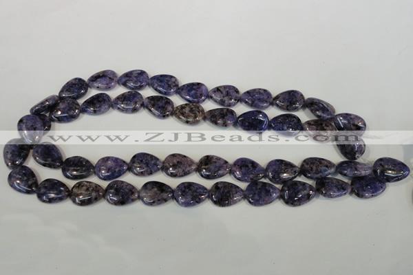 CLJ338 15.5 inches 13*18mm flat teardrop dyed sesame jasper beads
