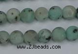 CLJ411 15.5 inches 6mm round matte sesame jasper beads wholesale