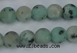 CLJ412 15.5 inches 8mm round matte sesame jasper beads wholesale