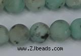 CLJ414 15.5 inches 12mm round matte sesame jasper beads wholesale