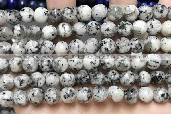 CLJ551 15.5 inches 6mm,8mm,10mm & 12mm faceted round sesame jasper beads
