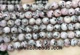 CLJ554 15.5 inches 6mm,8mm,10mm & 12mm faceted round sesame jasper beads