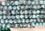 CLJ557 15.5 inches 6mm,8mm,10mm & 12mm faceted round sesame jasper beads