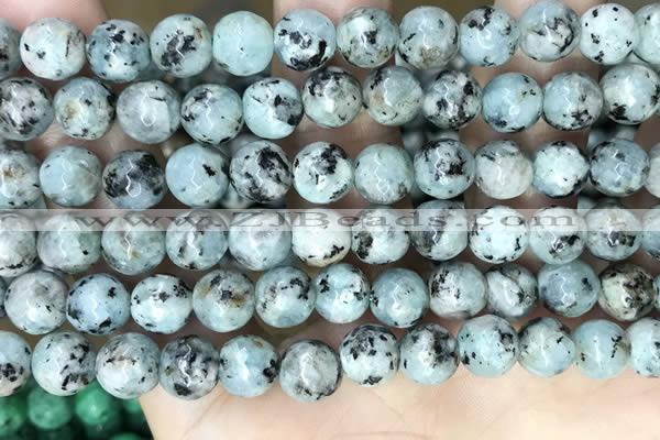 CLJ557 15.5 inches 6mm,8mm,10mm & 12mm faceted round sesame jasper beads