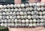 CLJ580 15 inches 8mm round matte sesame jasper beads