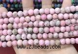 CLJ582 15 inches 8mm round matte sesame jasper beads