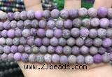 CLJ586 15 inches 8mm round matte sesame jasper beads