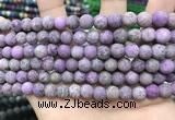 CLJ586 15 inches 8mm round matte sesame jasper beads