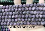 CLJ587 15 inches 8mm round matte sesame jasper beads