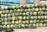 CLJ592 15 inches 8mm round matte sesame jasper beads
