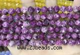 CLJ626 15 inches 8mm faceted nuggets sesame jasper beads