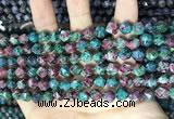 CLJ628 15 inches 8mm faceted nuggets sesame jasper beads