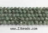 CLJ642 15.5 inches 10mm faceted round sesame jasper beads wholesale