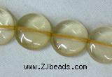 CLQ04 15.5 inches 12mm coin natural lemon quartz beads Wholesale