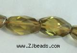 CLQ06 15.5 inches faceted rice natural lemon quartz beads