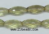 CLQ12 15.5 inches 10*20mm faceted rice natural lemon quartz beads