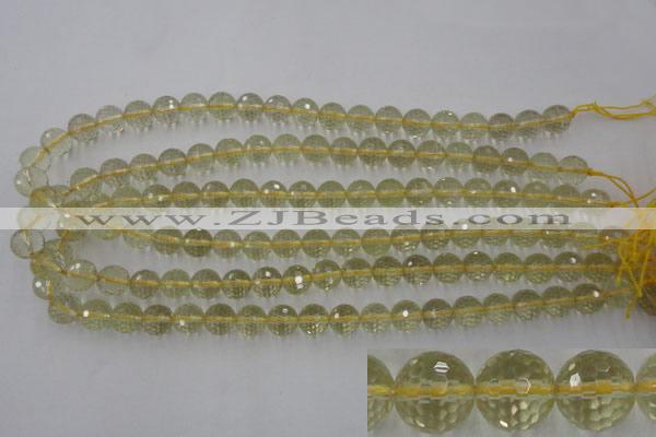 CLQ163 15.5 inches 10mm faceted round natural lemon quartz beads