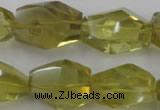 CLQ175 14*20mm – 16*28mm faceted nuggets natural lemon quartz beads