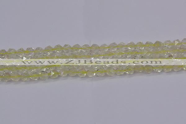 CLQ312 15.5 inches 8mm faceted nuggets lemon quartz beads