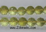 CLQ56 15.5 inches 8mm faceted round natural lemon quartz beads