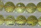 CLQ59 15.5 inches 14mm faceted round natural lemon quartz beads