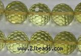 CLQ60 15.5 inches 16mm faceted round natural lemon quartz beads