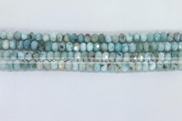 CLR101 15.5 inches 4*6mm faceted rondelle larimar gemstone beads