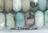 CLR105 15.5 inches 6*10mm faceted rondelle larimar gemstone beads