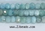 CLR108 15.5 inches 2*3mm faceted rondelle natural larimar beads