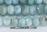 CLR110 15.5 inches 3*5mm faceted rondelle natural larimar beads