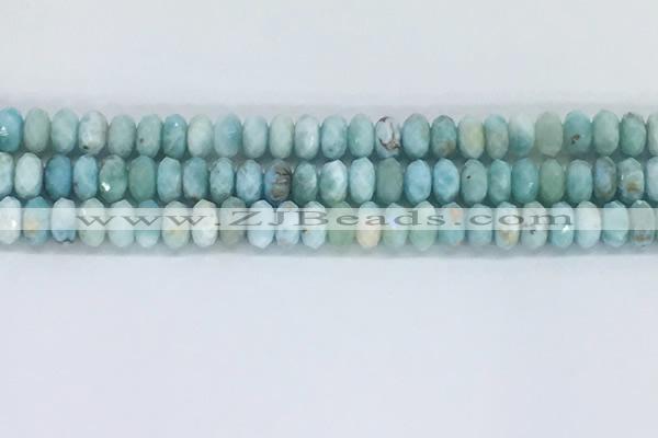 CLR111 15.5 inches 4*6mm faceted rondelle natural larimar beads