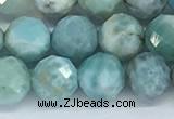 CLR119 15.5 inches 8mm faceted round larimar gemstone beads