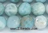 CLR120 15.5 inches 9mm faceted round larimar gemstone beads