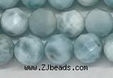 CLR137 15.5 inches 7mm faceted round natural larimar beads