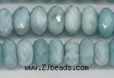 CLR139 15.5 inches 4*6mm faceted rondelle natural larimar beads