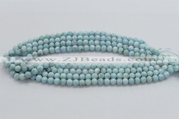 CLR15 15.5 inches 6mm round grade A natural larimar gemstone beads