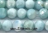 CLR163 15 inches 6mm faceted round larimar gemstone beads