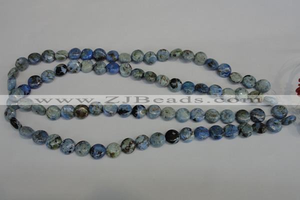 CLR208 15.5 inches 10mm flat round larimar gemstone beads