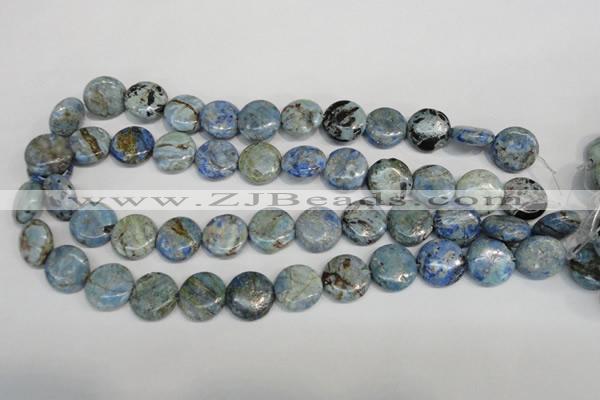 CLR211 15.5 inches 16mm flat round larimar gemstone beads