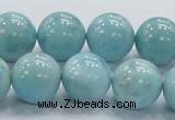 CLR22 15.5 inches 16mm round grade AA natural larimar gemstone beads