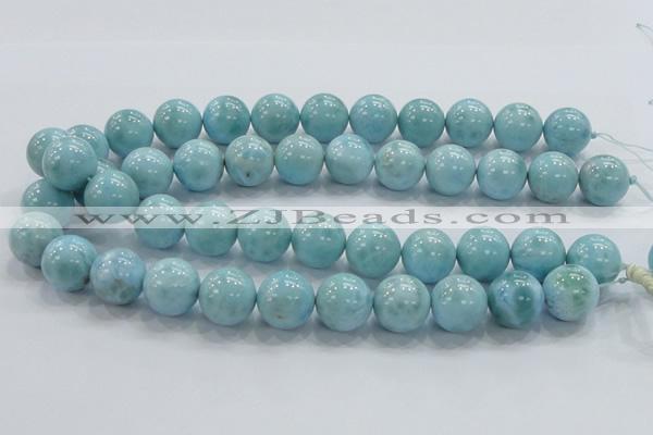 CLR22 15.5 inches 16mm round grade AA natural larimar gemstone beads